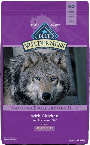 Blue Buffalo Wilderness Adult Small Bite Chicken Recipe Grain-Free Dry Dog Food, 24-lb bag slide 1 of 10