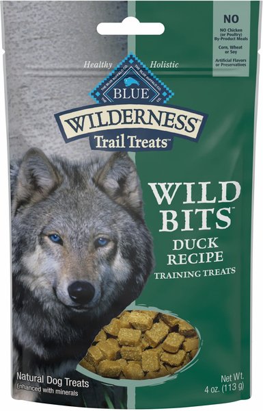 Blue Buffalo Wilderness Trail Treats Duck Wild Bits Grain-Free Training Dog Treats, 4-oz bag slide 1 of 7
