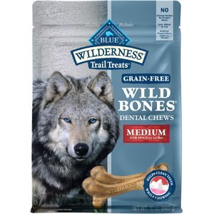 Blue Buffalo Wilderness Wild Bones Grain-Free Medium Dental Dog Treats, 10-oz bag, Count Varies