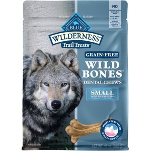 Blue Buffalo Wilderness Wild Bones Grain-Free Small Dental Dog Treats, 10-oz bag, Count Varies