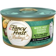 Fancy Feast Elegant Medleys White Meat Chicken Tuscany Canned Cat Food, 3-oz, case of 24