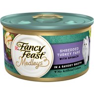 Fancy Feast Medleys Shredded Turkey Fare Canned Cat Food, 3-oz, case of 24