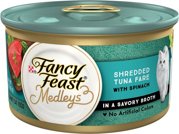 Fancy Feast Medleys Shredded Tuna Fare Canned Cat Food, 3-oz, case of 24 slide 1 of 10
