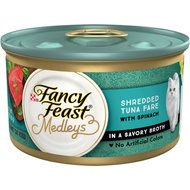 Fancy Feast Medleys Shredded Tuna Fare Canned Cat Food, 3-oz, case of 24