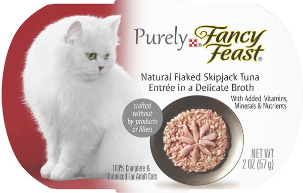 Fancy Feast Purely Flaked Skipjack Tuna Wet Cat Food, 2-oz tray, case of 10 slide 1 of 11