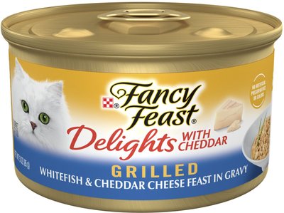 Fancy Feast Delights with Cheddar Grilled Whitefish & Cheddar Cheese Feast in Gravy Canned Cat Food, slide 1 of 1