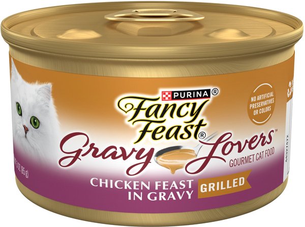 Fancy Feast Gravy Lovers Chicken Feast in Grilled Chicken Flavor Gravy Canned Cat Food, 3-oz, case of 24 slide 1 of 10