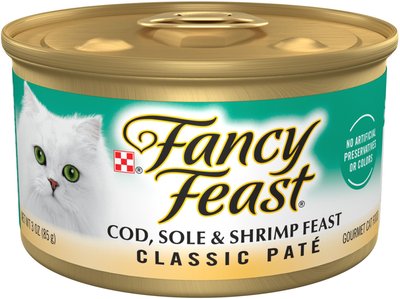 Fancy Feast Classic Pate Cod, Sole & Shrimp Feast Canned Cat Food, slide 1 of 1