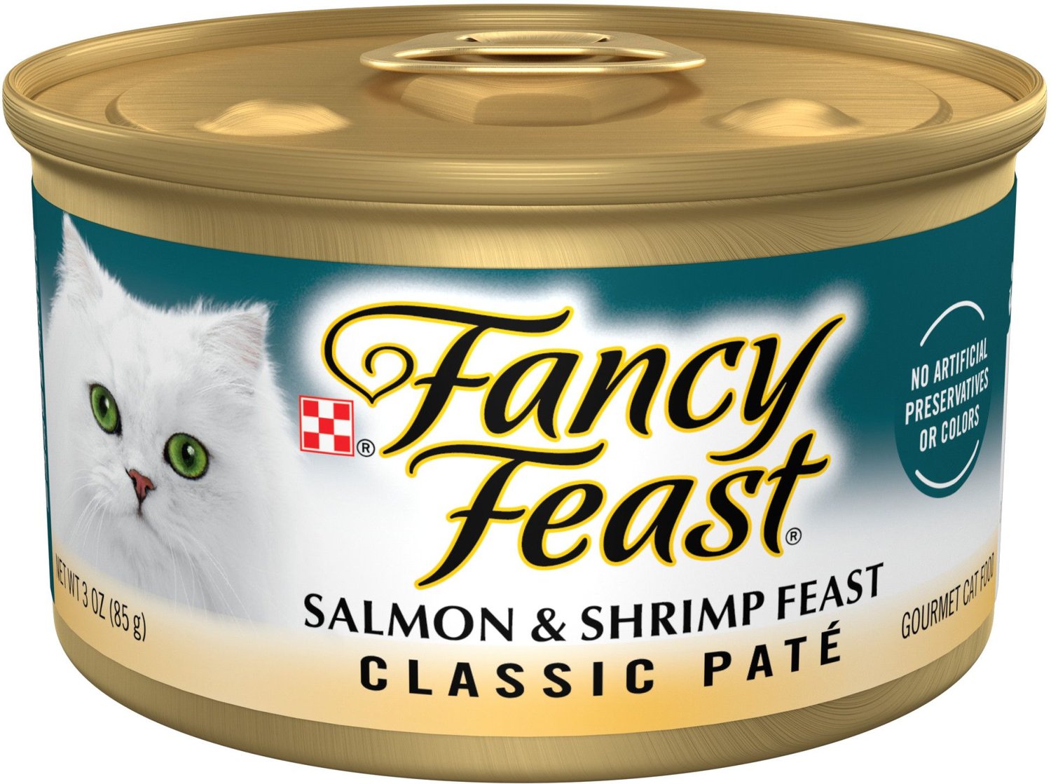 Fancy Feast Classic Salmon & Shrimp Feast Canned Cat Food, 3oz, case