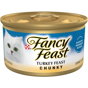 Fancy Feast Chunky Turkey Feast Canned Cat Food, 3-oz, case of 24