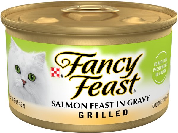 Fancy Feast Grilled Salmon Feast in Gravy Canned Cat Food, 3-oz, case of 24 slide 1 of 10
