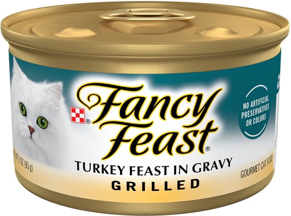 Fancy Feast Grilled Turkey Feast in Gravy Canned Cat Food, 3-oz, case of 24 slide 1 of 10