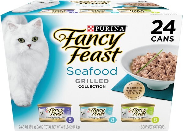 Fancy Feast Grilled Seafood Feast Variety Pack Canned Cat Food, 3-oz, case of 24 slide 1 of 11
