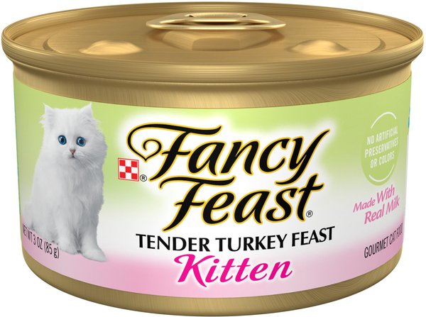 Fancy Feast Kitten Tender Turkey Feast Canned Cat Food, 3-oz, case of 24 slide 1 of 10