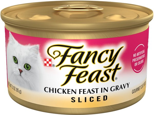 Fancy Feast Sliced Chicken Feast in Gravy Canned Cat Food, 3-oz, case of 24 slide 1 of 10