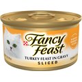 Fancy Feast Sliced Turkey Feast in Gravy Canned Cat Food, 3-oz, case of 24