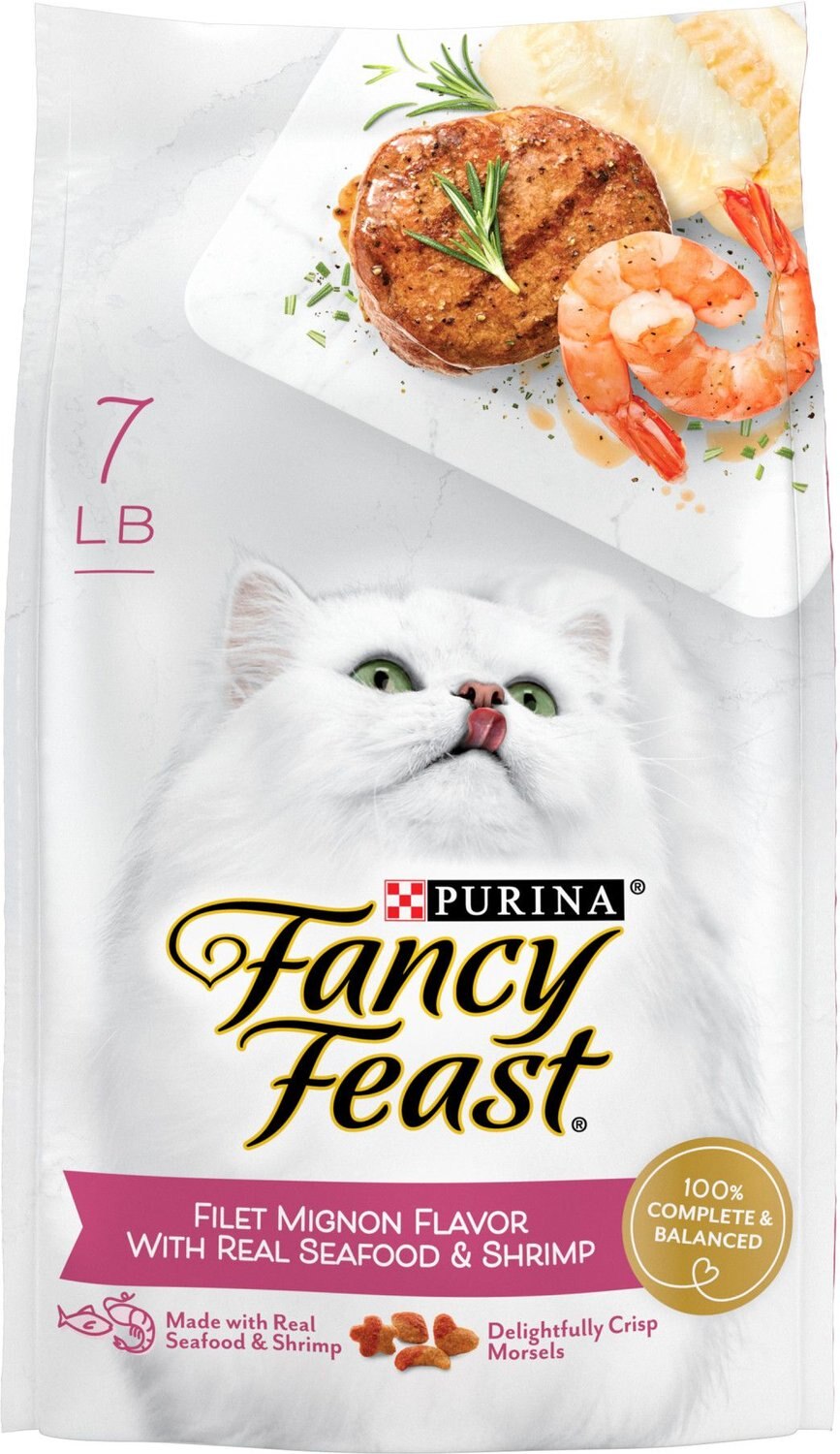 FANCY FEAST Gourmet Filet Mignon Flavor with Real Seafood & Shrimp Dry