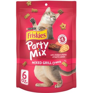 Purina Friskies Party Mix Mixed Grill Crunch Cat Treats, 6-oz bag