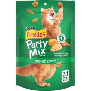 Friskies Party Mix Crunch Picnic Cat Treats, 2.1-oz bag