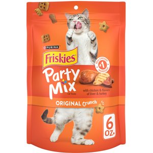 Purina Friskies Party Mix Original Crunch Cat Treats, 6-oz bag