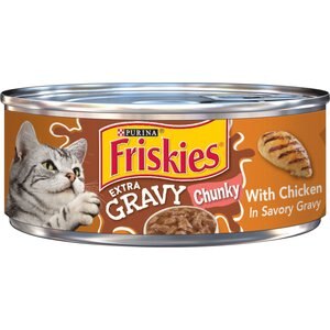 Friskies Extra Gravy Chunky with Chicken in Savory Gravy Canned Cat Food, 5.5-oz, case of 24