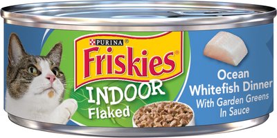 Friskies Indoor Flaked Ocean Whitefish Dinner Canned Cat Food, slide 1 of 1