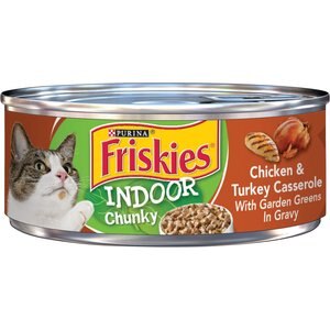 Friskies Indoor Chunky Chicken & Turkey Casserole Canned Cat Food, 5.5-oz, case of 24