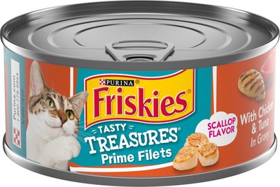 Friskies Tasty Treasures Chicken, Tuna & Scallop Flavor in Gravy Canned Cat Food, slide 1 of 1