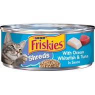Friskies Savory Shreds with Ocean Whitefish & Tuna in Sauce Canned Cat Food