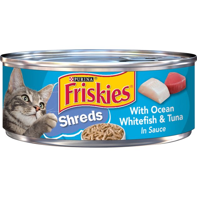 FRISKIES Savory Shreds with Ocean Whitefish & Tuna in Sauce Canned Cat
