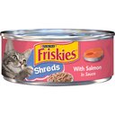 Friskies Savory Shreds with Salmon in Sauce Canned Cat Food, 5.5-oz, case of 24