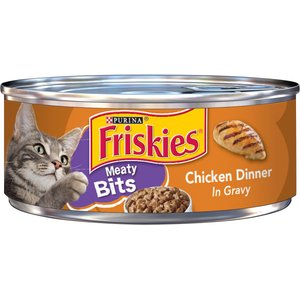 Friskies Meaty Bits Chicken Dinner in Gravy Canned Cat Food, 5.5-oz, case of 24