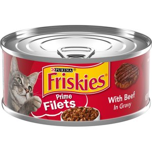 Friskies Prime Filets with Beef in Gravy Canned Cat Food, 5.5-oz, case of 24