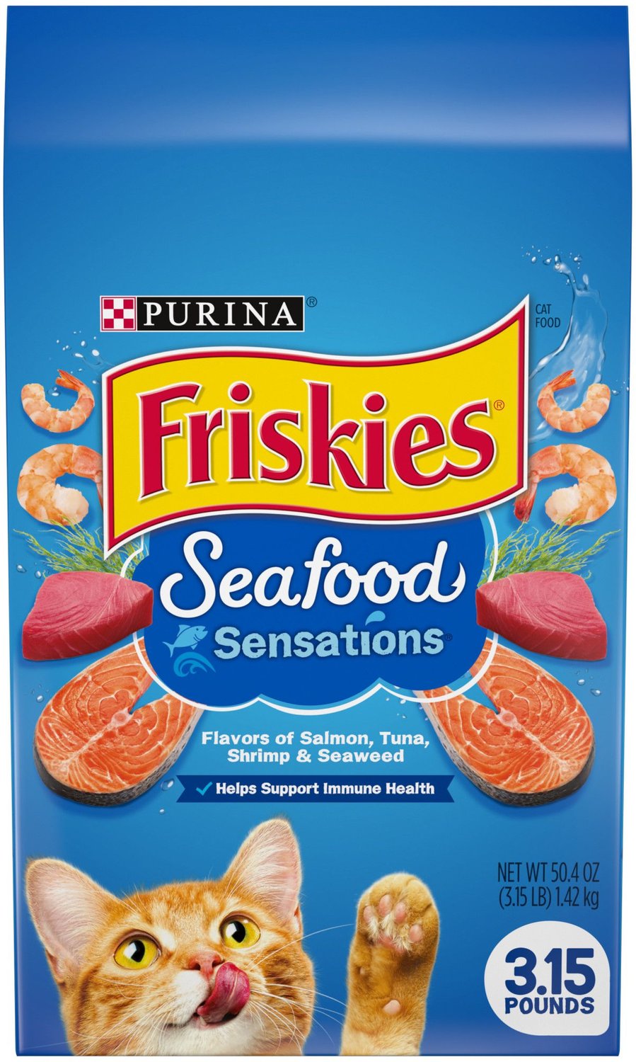 FRISKIES Seafood Sensations Dry Cat Food, 3.15lb bag