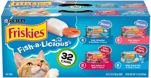 Friskies Fish-A-Licious Variety Pack Canned Cat Food, 5.5-oz, case of 32 slide 1 of 11