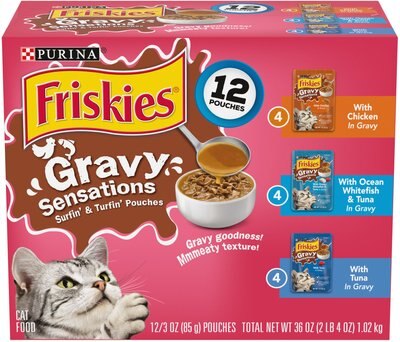 Friskies Gravy Sensations Surfin' & Turfin' Favorites Cat Food Pouches, slide 1 of 1