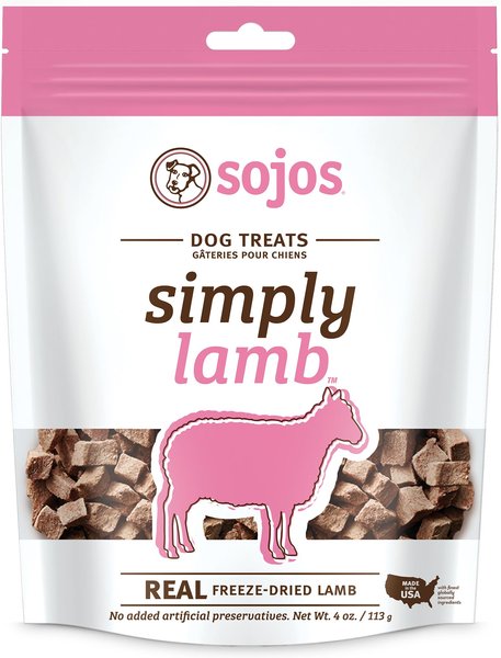 Sojos Simply Lamb Freeze-Dried Dog Treats, 4-oz bag slide 1 of 7
