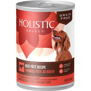 Holistic Select Beef Pate Recipe Grain-Free Canned Dog Food, 13-oz, case of 12