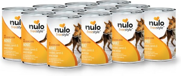 Nulo Freestyle Chicken, Carrots & Peas Recipe Grain-Free Canned Dog Food, 13-oz, case of 12 slide 1 of 5