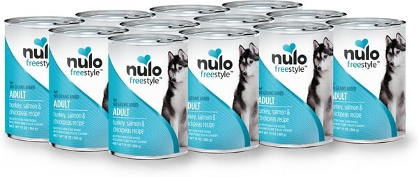 Nulo Freestyle Turkey, Salmon & Chickpeas Recipe Grain-Free Canned Dog Food, 13-oz, case of 12 slide 1 of 5
