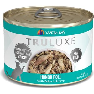 Weruva Truluxe Honor Roll with Saba in Gravy Grain-Free Canned Cat Food, 6-oz, case of 24