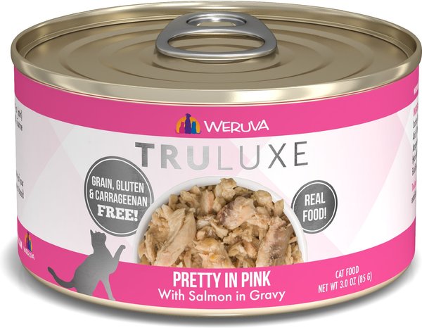 Weruva Truluxe Pretty In Pink with Salmon in Gravy Grain-Free Canned Cat Food, 3-oz, case of 24 slide 1 of 10