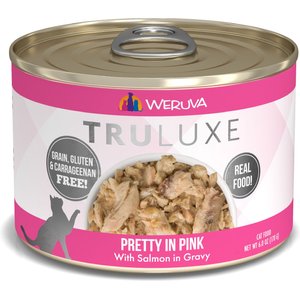 Weruva Truluxe Pretty In Pink with Salmon in Gravy Grain-Free Canned Cat Food, 6-oz, case of 24