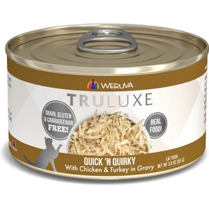 Weruva Truluxe Quick 'N Quirky with Chicken & Turkey in Gravy Grain-Free Canned Cat Food, 3-oz, case of 24