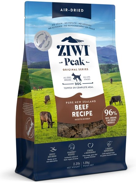 Ziwi Peak Beef Grain-Free Air-Dried Dog Food, 2.2-lb bag slide 1 of 7