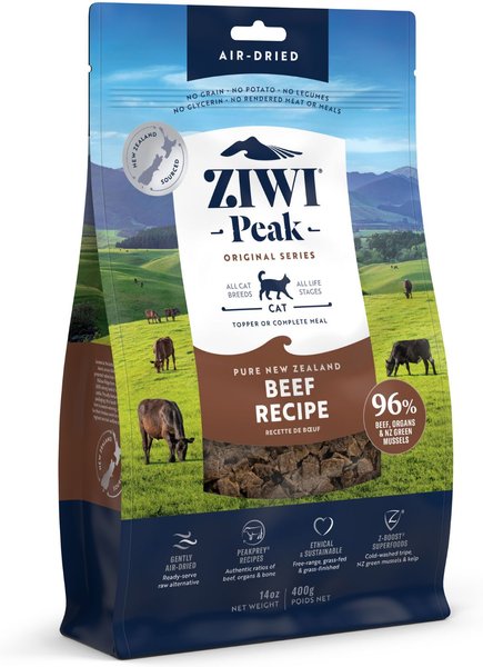 Ziwi Peak Air-Dried Beef Recipe Cat Food, 14-oz bag slide 1 of 6