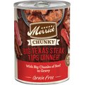 Merrick Chunky Grain Free Wet Dog Food Big Texas Steak Tips Dinner, 12.7-oz can, case of 12