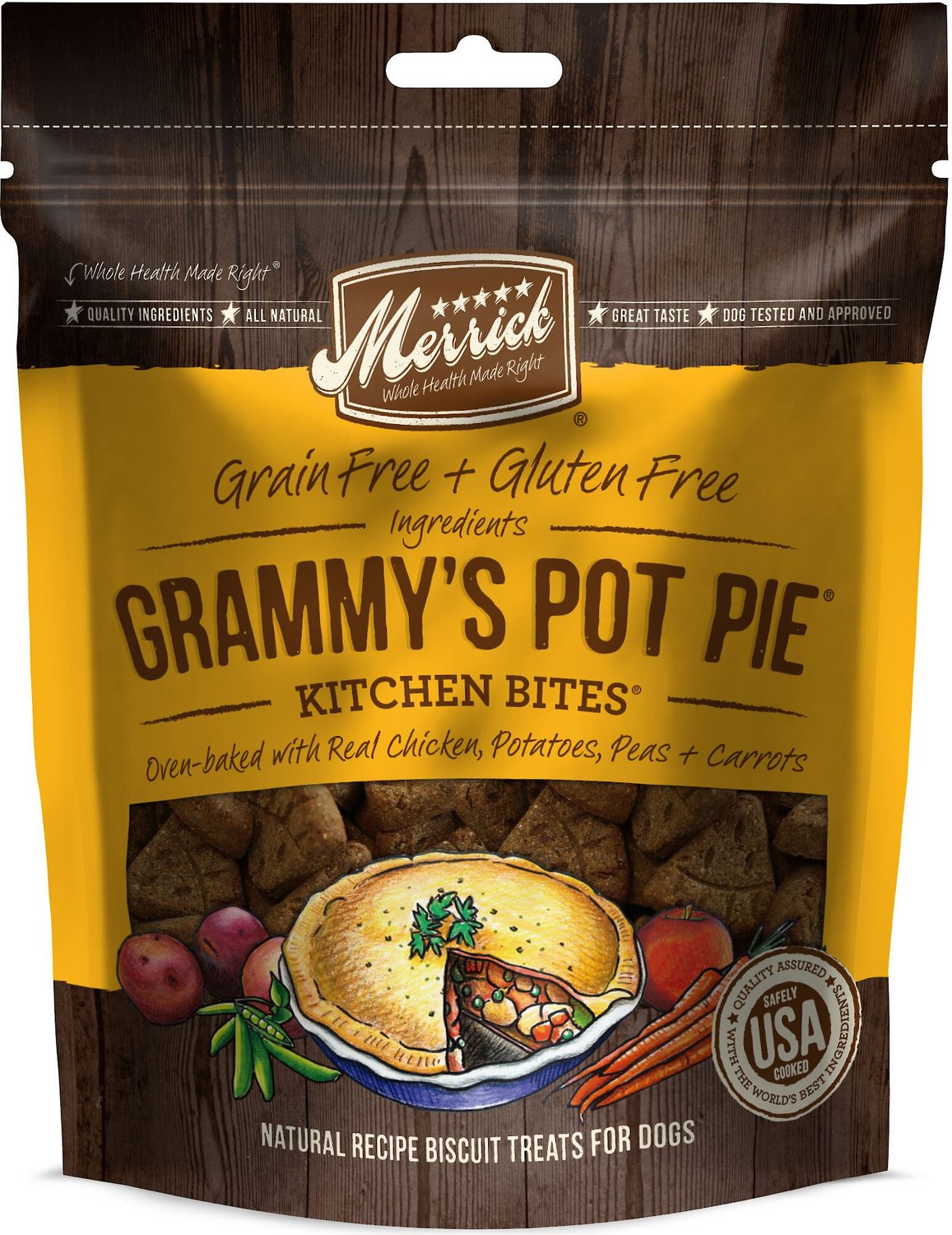 MERRICK Kitchen Bites Grammy's Pot Pie Grain-Free Biscuits Dog Treats ...