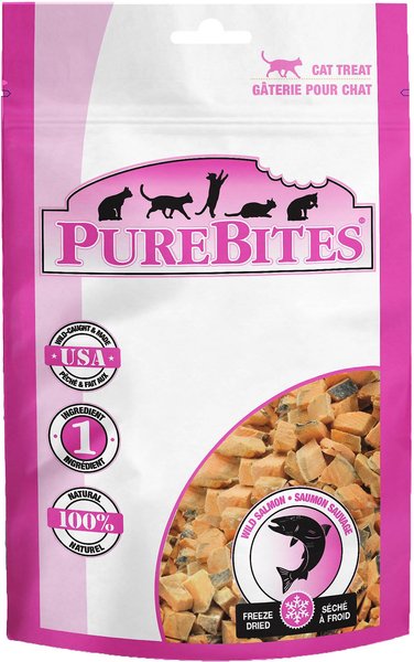 PureBites Salmon Freeze-Dried Raw Cat Treats, 0.49-oz bag slide 1 of 10