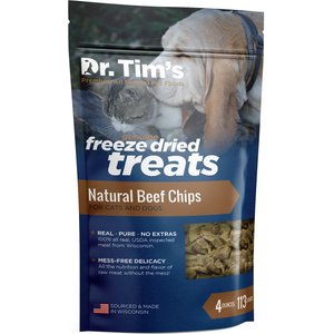 Dr. Tim's Natural Beef Chips Genuine Freeze-Dried Dog & Cat Treats, 4-oz bag